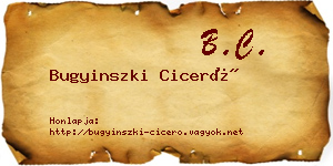 Bugyinszki Ciceró névjegykártya